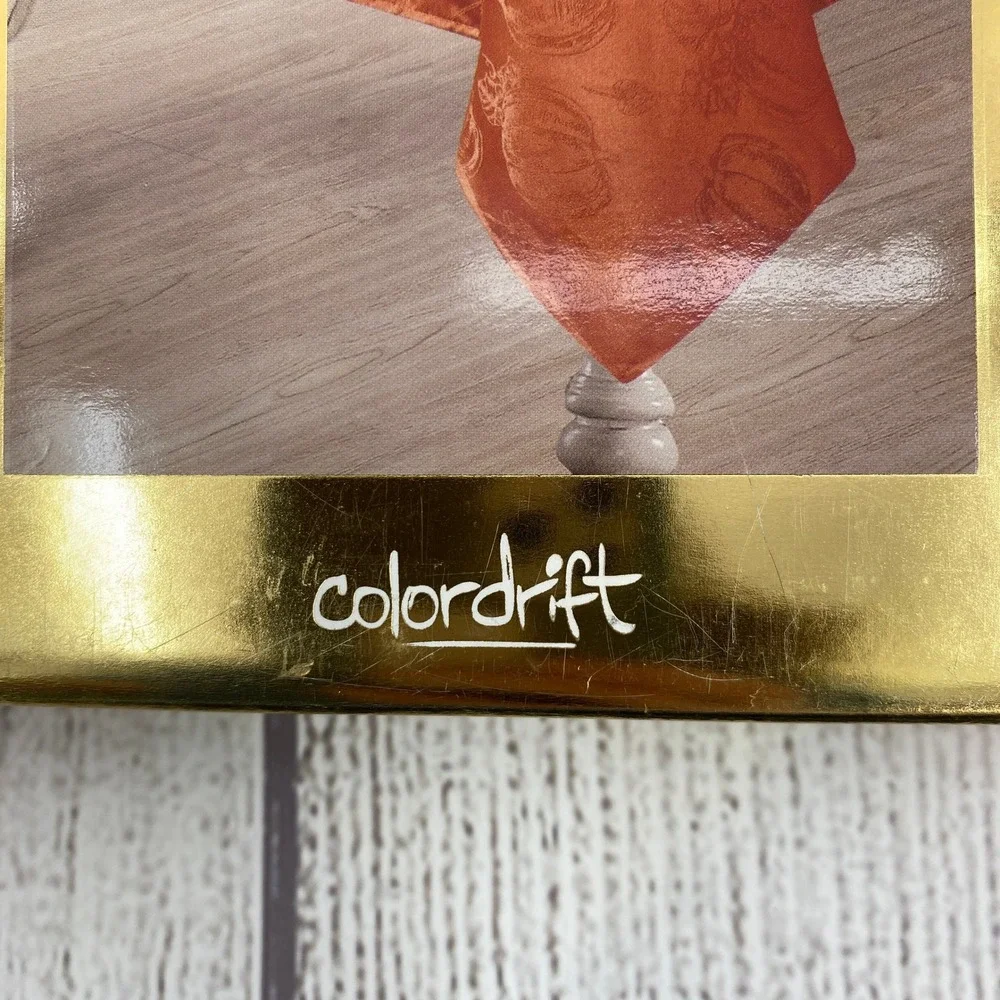 Colordrift Tablecloth 60x84 Orange Pumpkin Jacquard Fall Thanksgiving Holiday